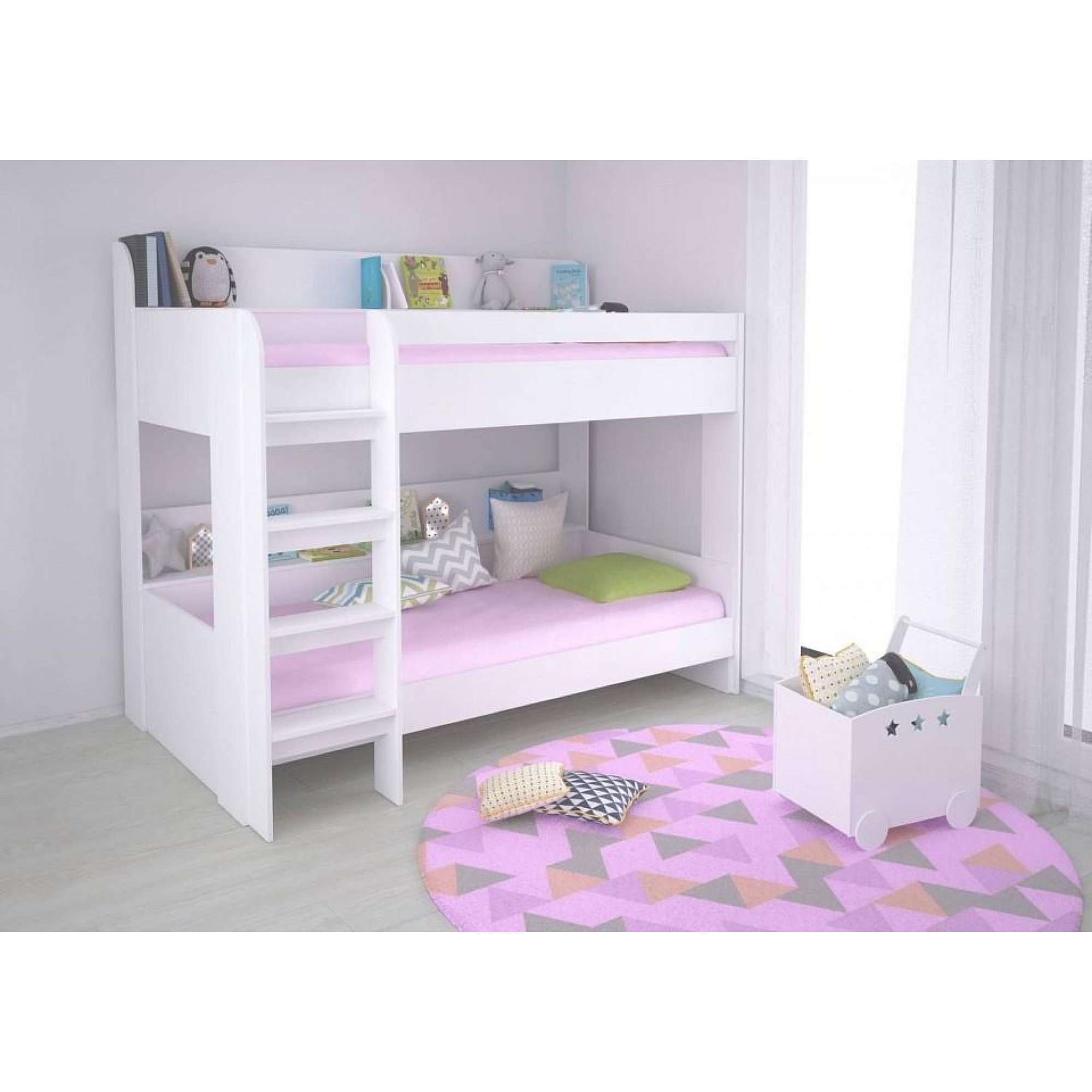 Кровать двухъярусная Polini kids Simple 5000 белый 1924x1274x1700(TPL_0001576_9)