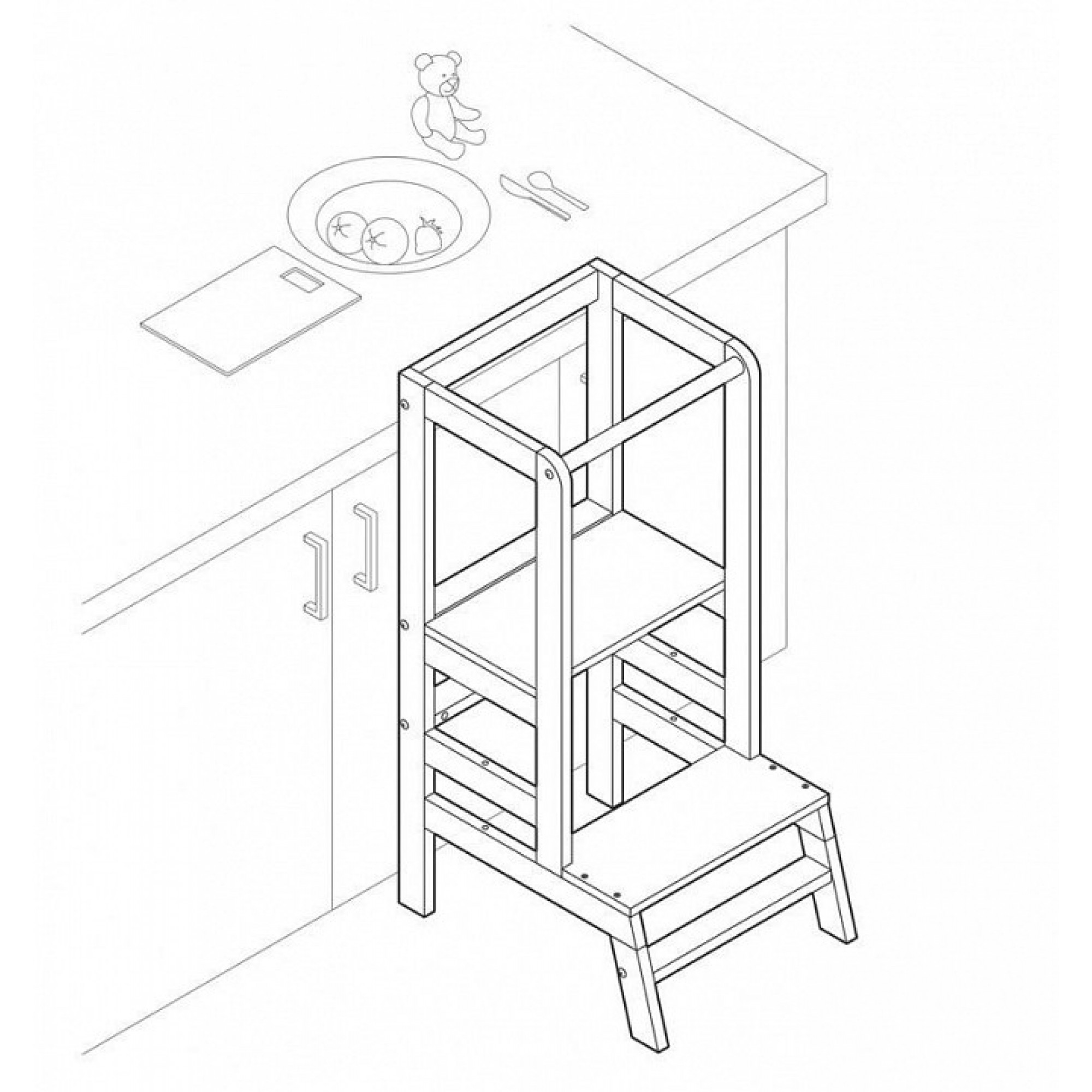 Подставка детская Polini Kids Step коричневый 390x510x900(TPL_0003105)