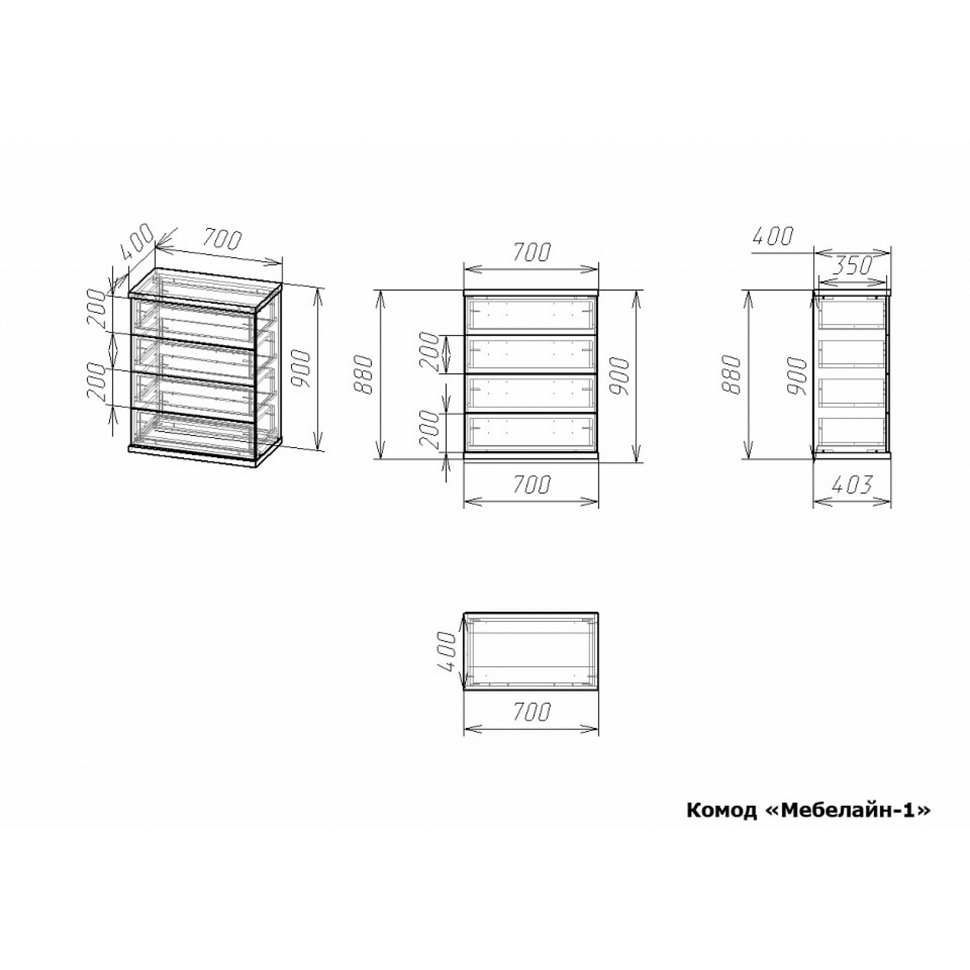 Комод Мебелайн-1    MLN_Kd-MN-001