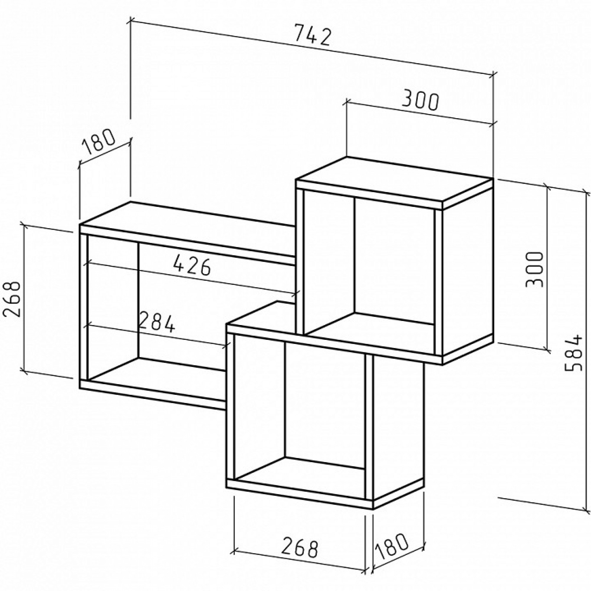 Полка книжная Флэш-4    MAS_PNFL-4-DZ