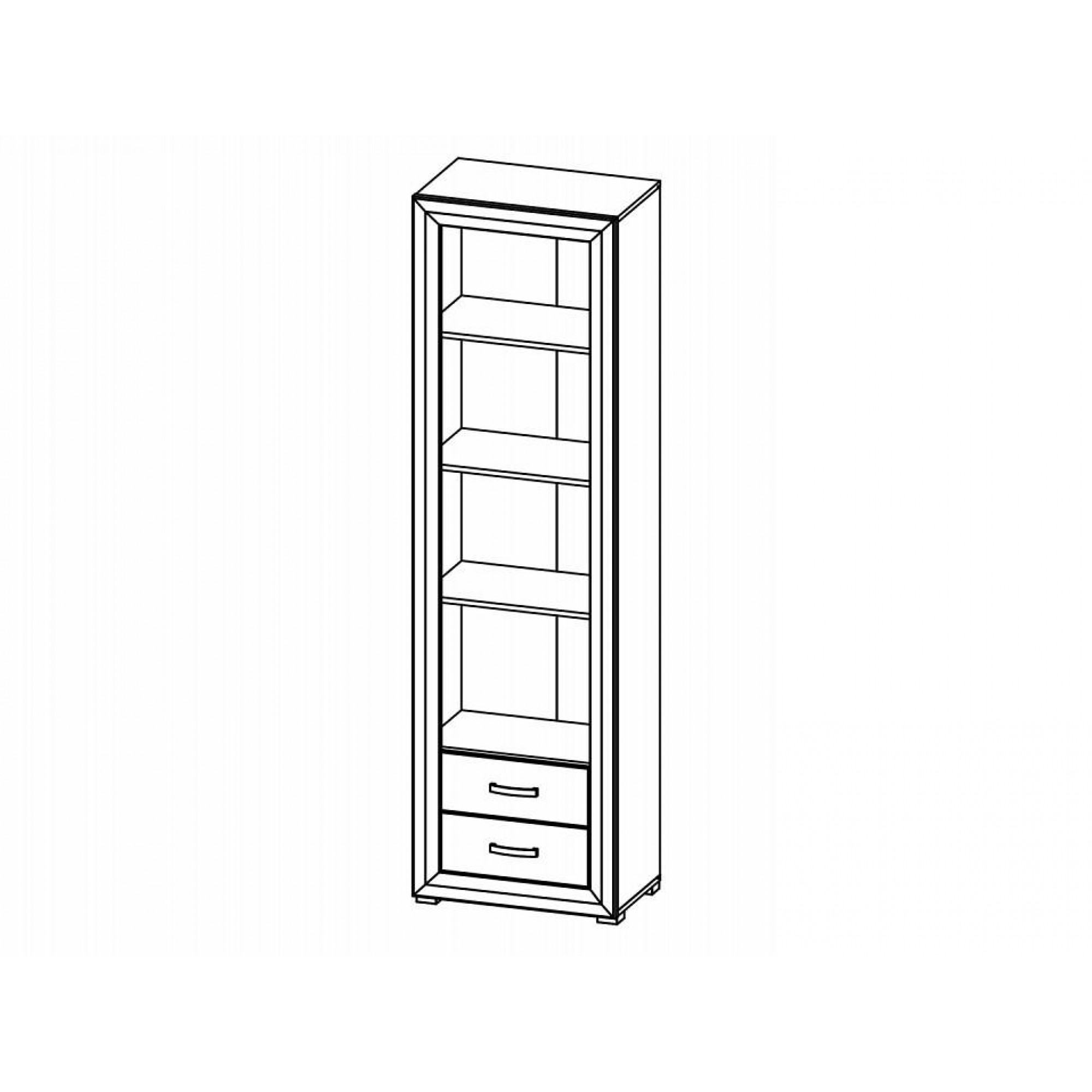 Стеллаж комбинированный Мальта B136-REG2S    BRW_70002605