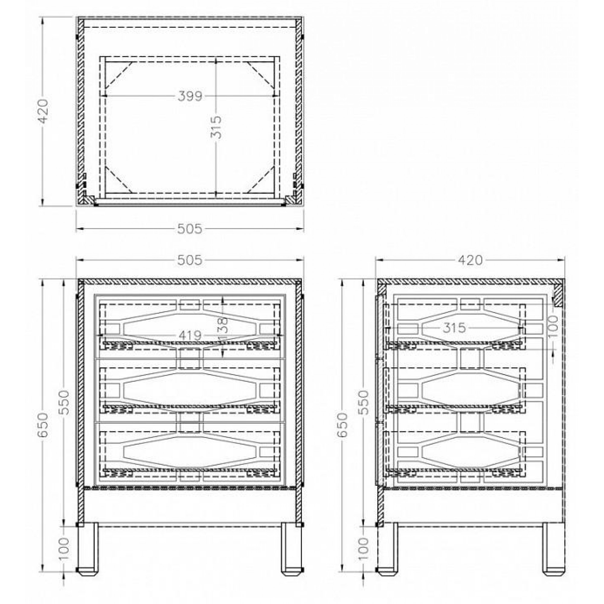 Тумбочка KFG046 коричневый 510x420x650(GRD_TT-00002021)