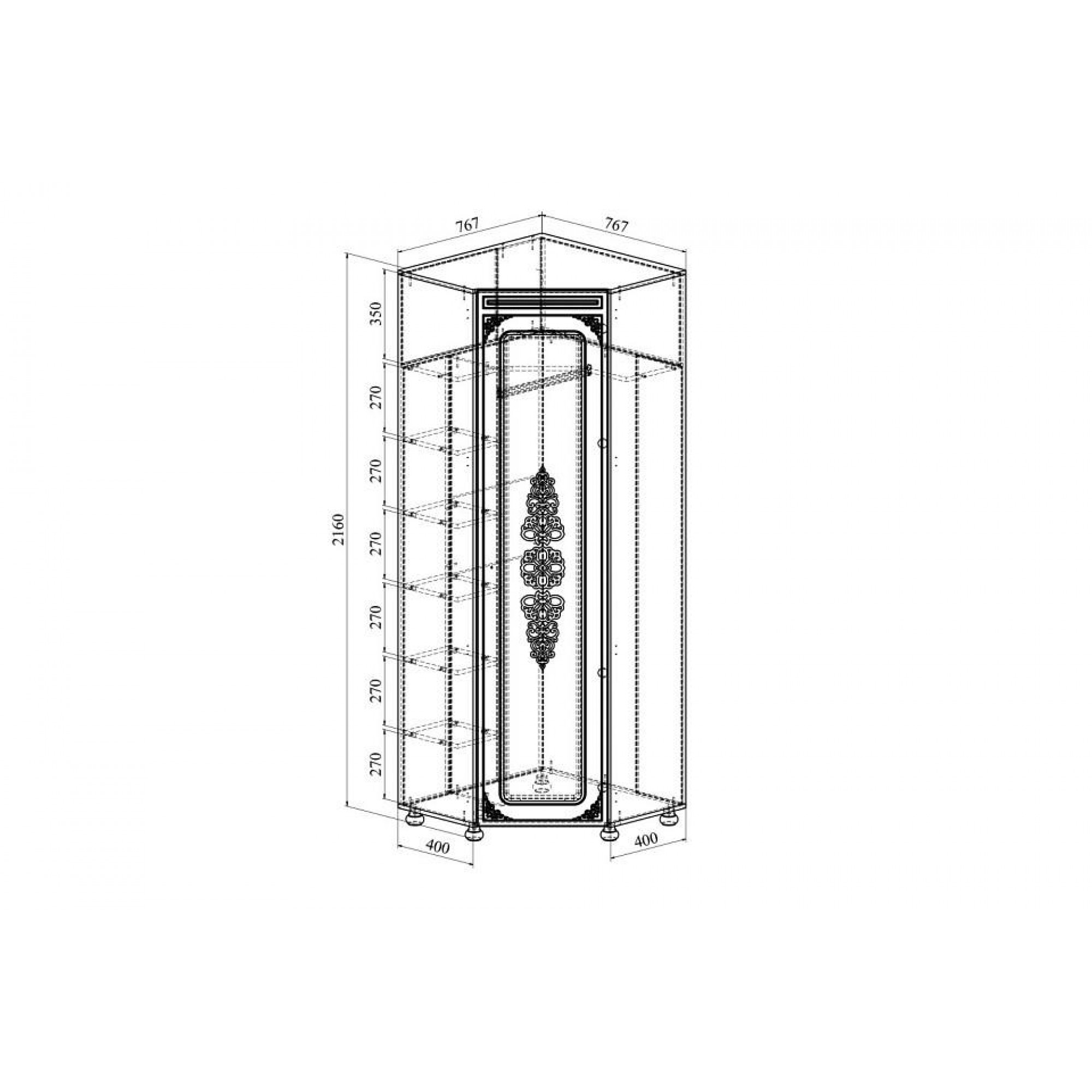 Шкаф платяной Ассоль АС-52К    KOM_AC-52KR