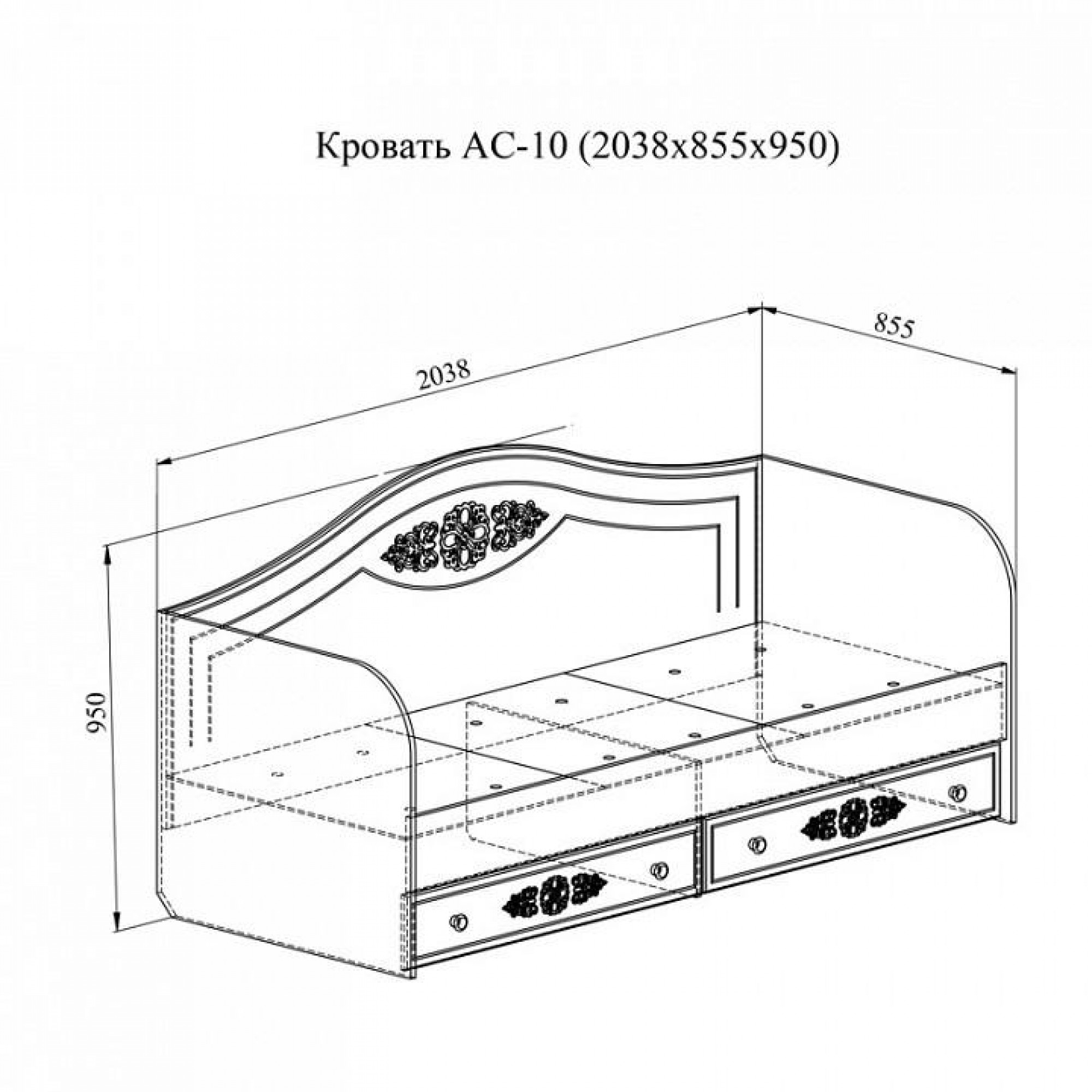 Кровать Ассоль плюс АС-10 KOM_AC10_2_plus