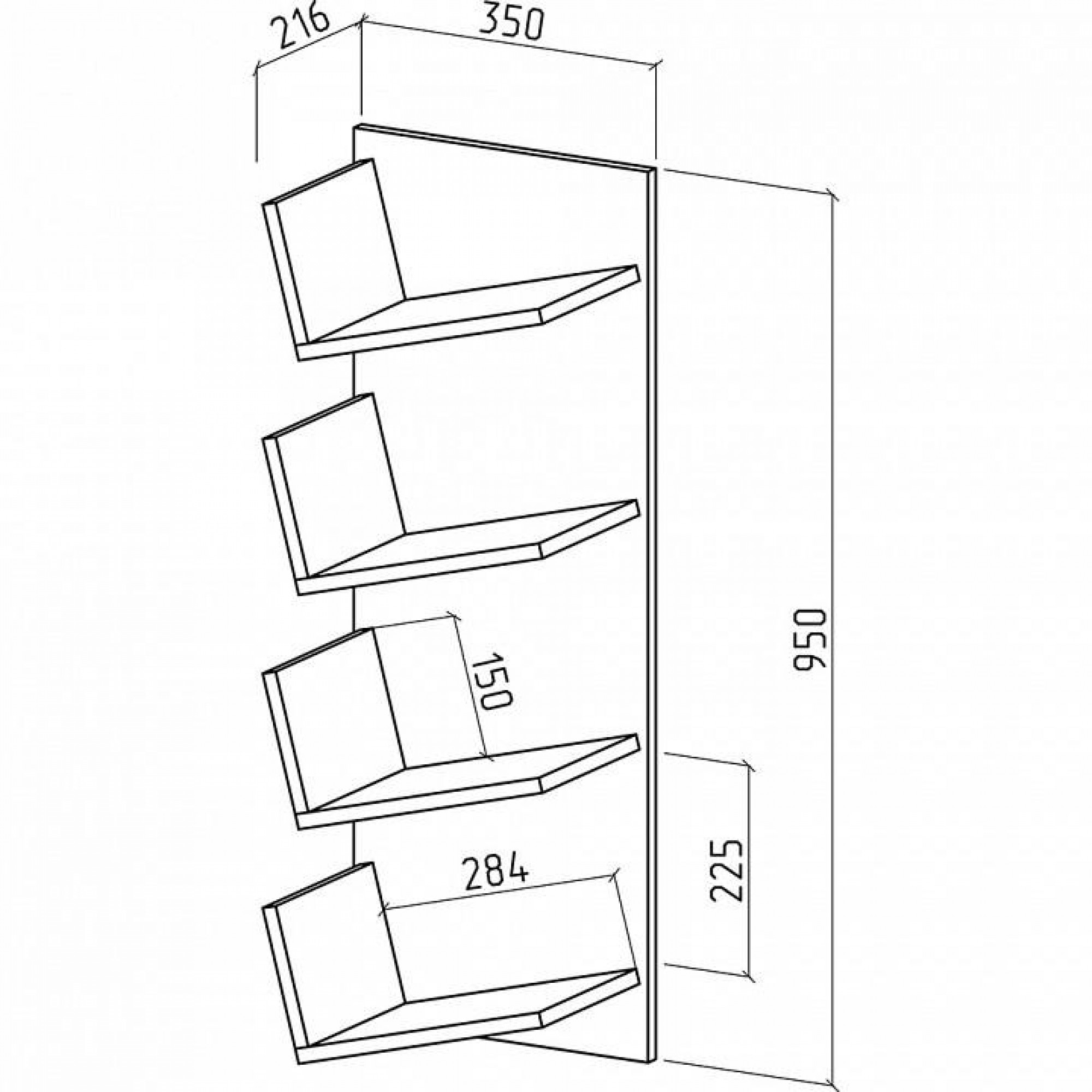 Полка книжная Чайка-2 MAS_PNCH-2-DS