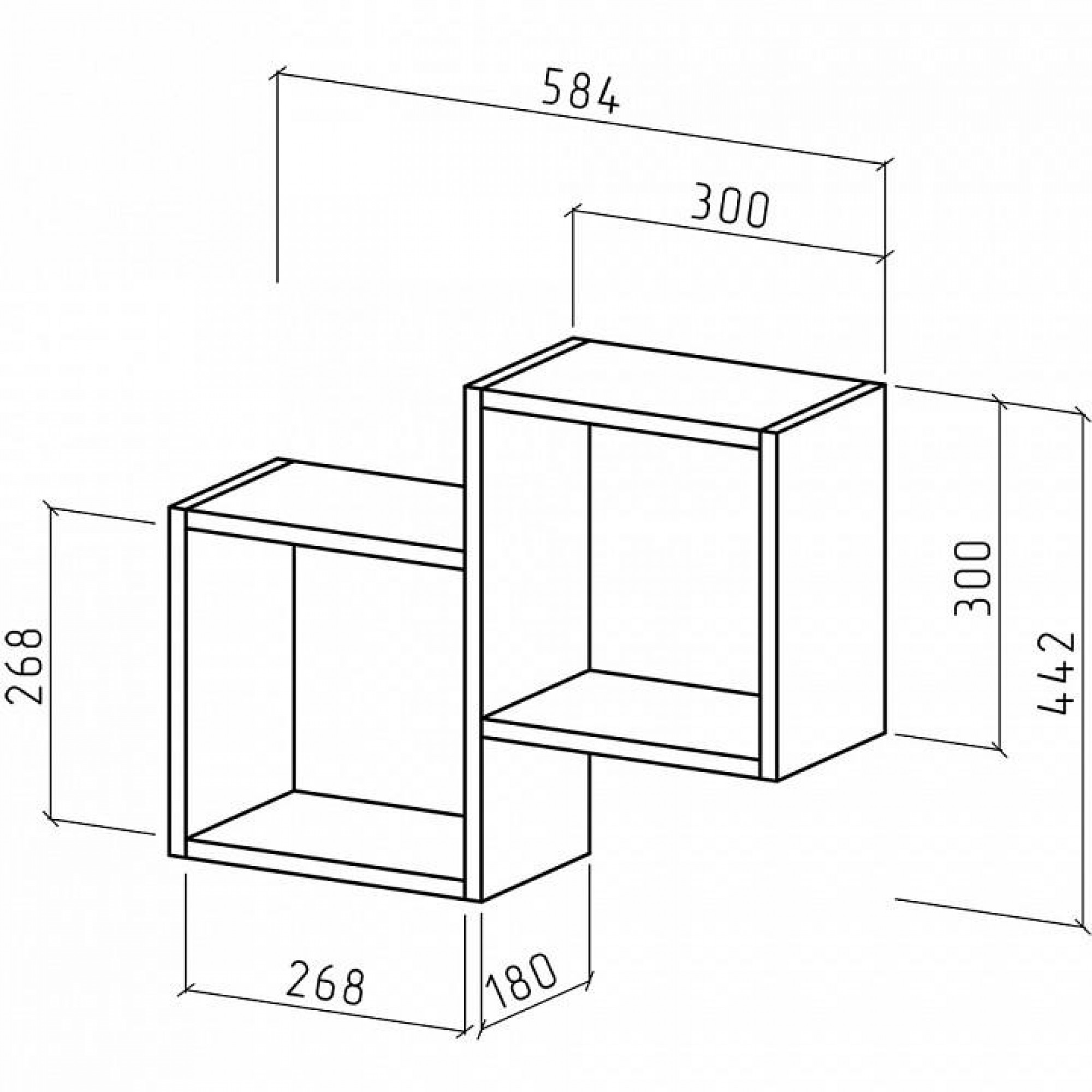 Полка книжная Флэш-1    MAS_PNFL-1-DAT