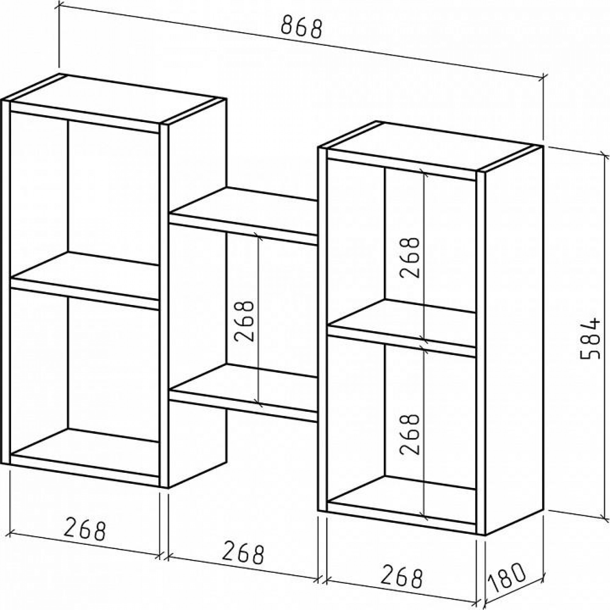 Полка книжная Флэш-10    MAS_PNFL-10-DAT