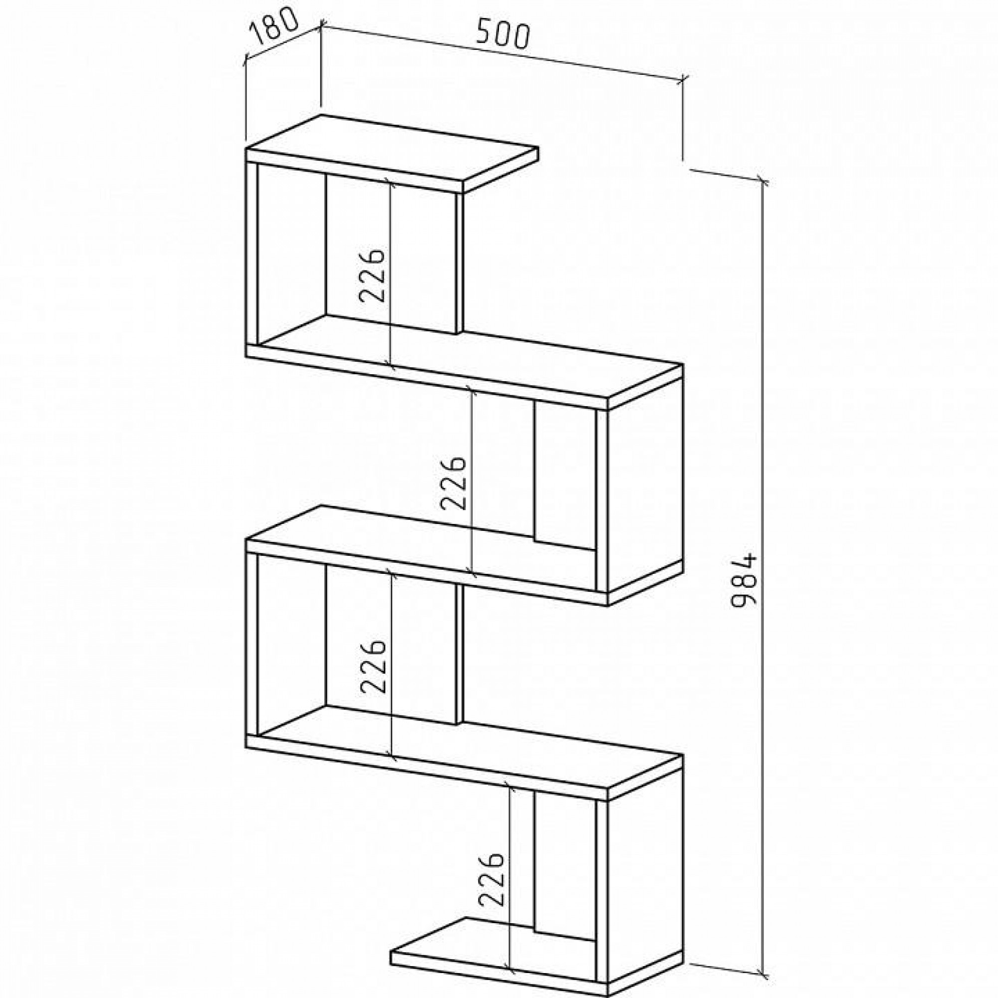 Полка книжная Грейс-2    MAS_PNG-2-BEL