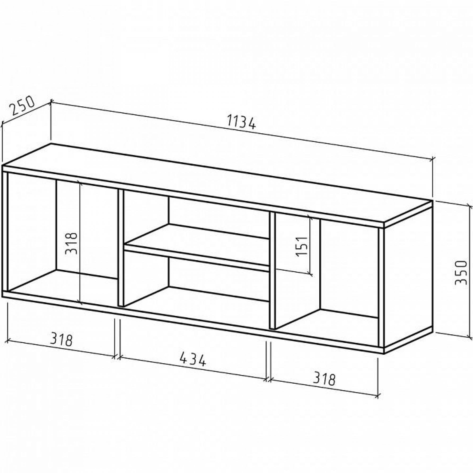 Полка книжная Лаки-4    MAS_PNLA-4-DM