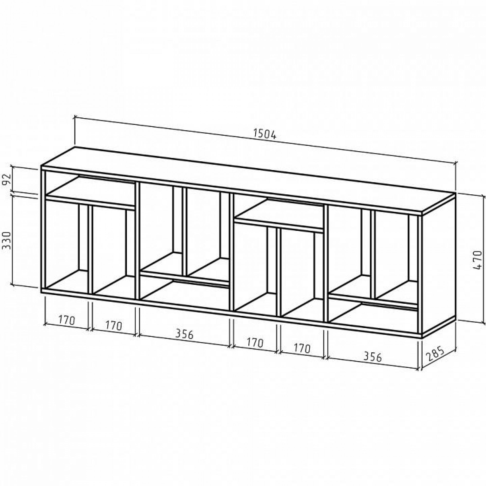 Полка книжная Офис-3    MAS_PNOF-3-BEL