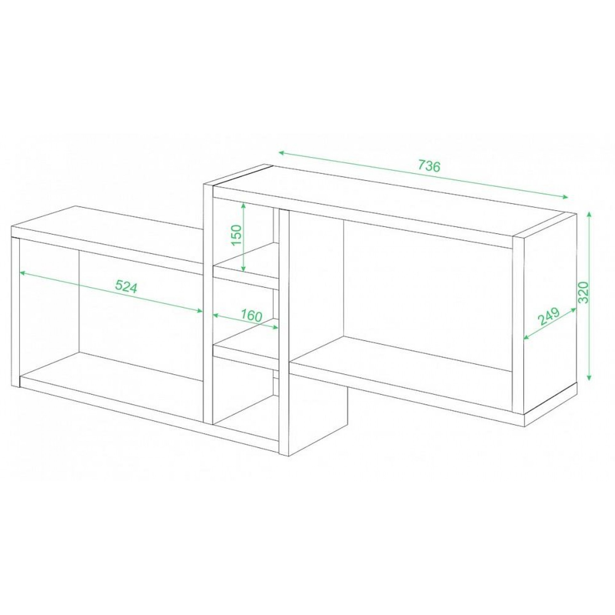 Полка книжная Домино нельсон ПК-20    MER_PK-20_BE