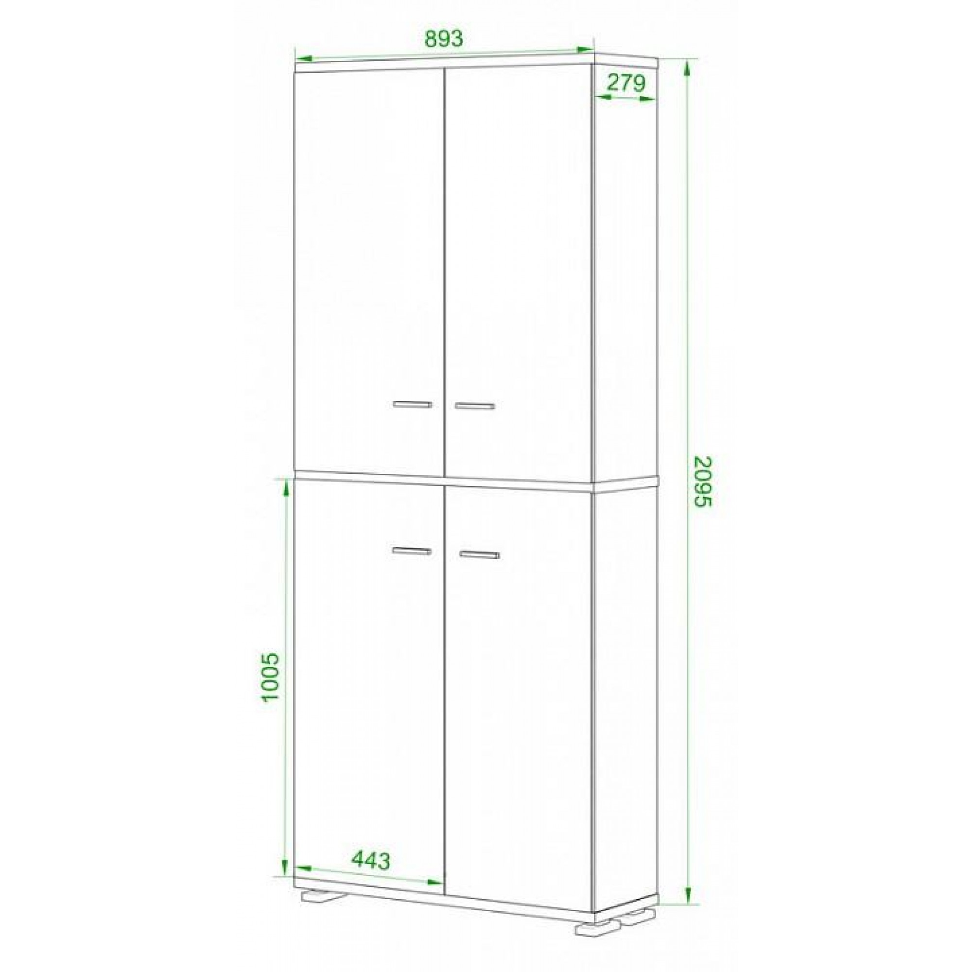 Шкаф книжный Домино ПУ-30-3    MER_PU-30-3_KSH