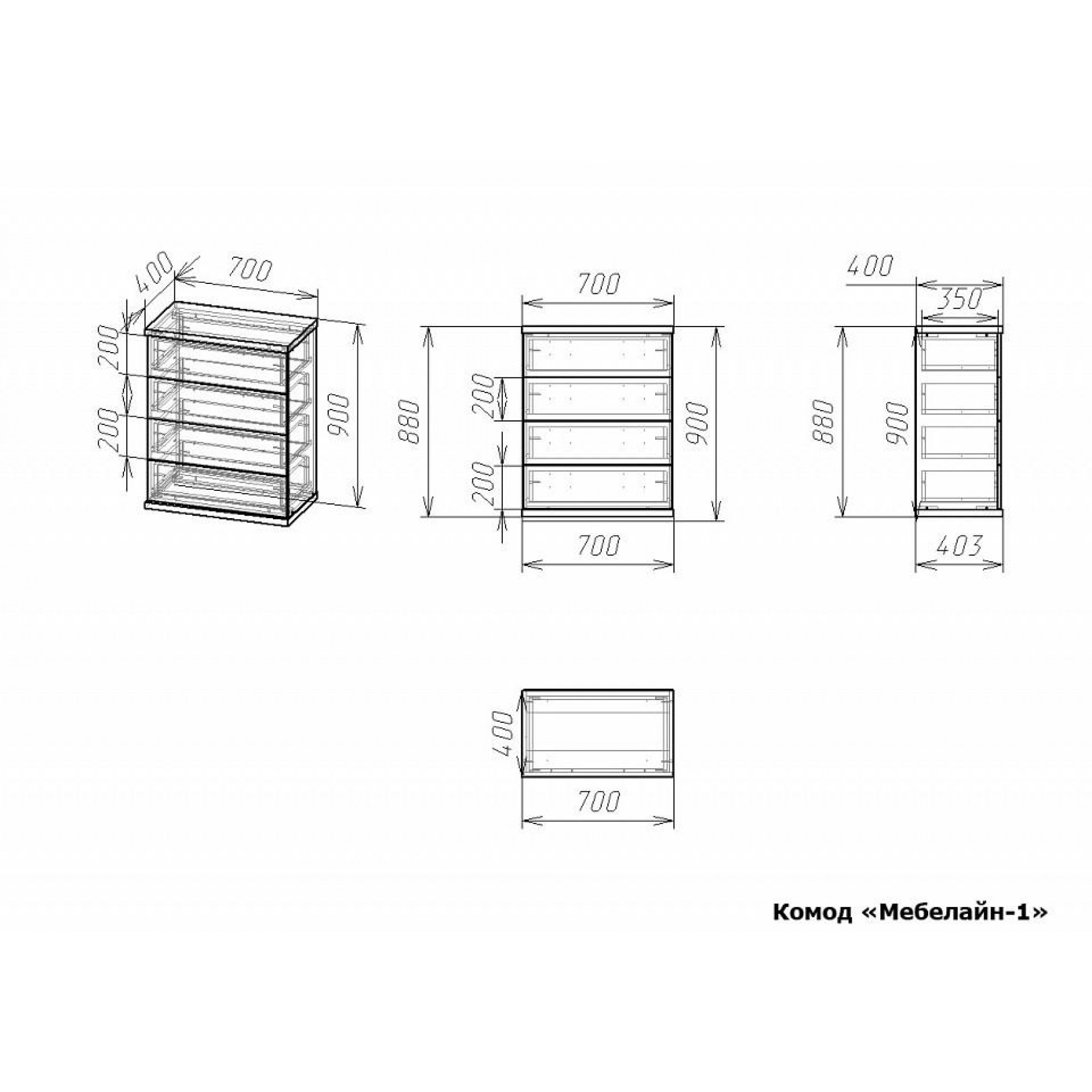 Комод Мебелайн-1    MLN_Kd-MN-001