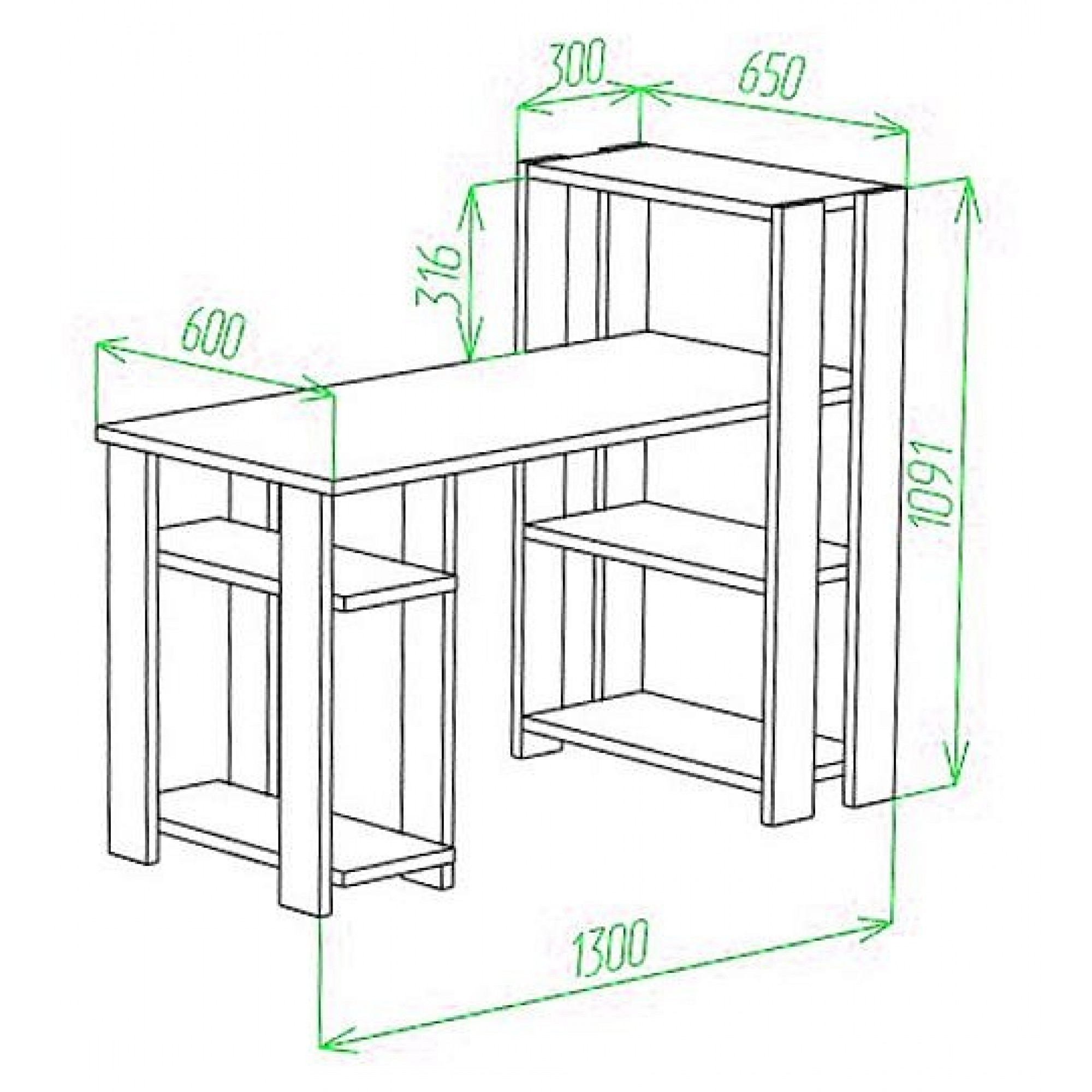 Стол компьютерный Slim СТН-110/130    MER_STN-110-130_SHK_CH