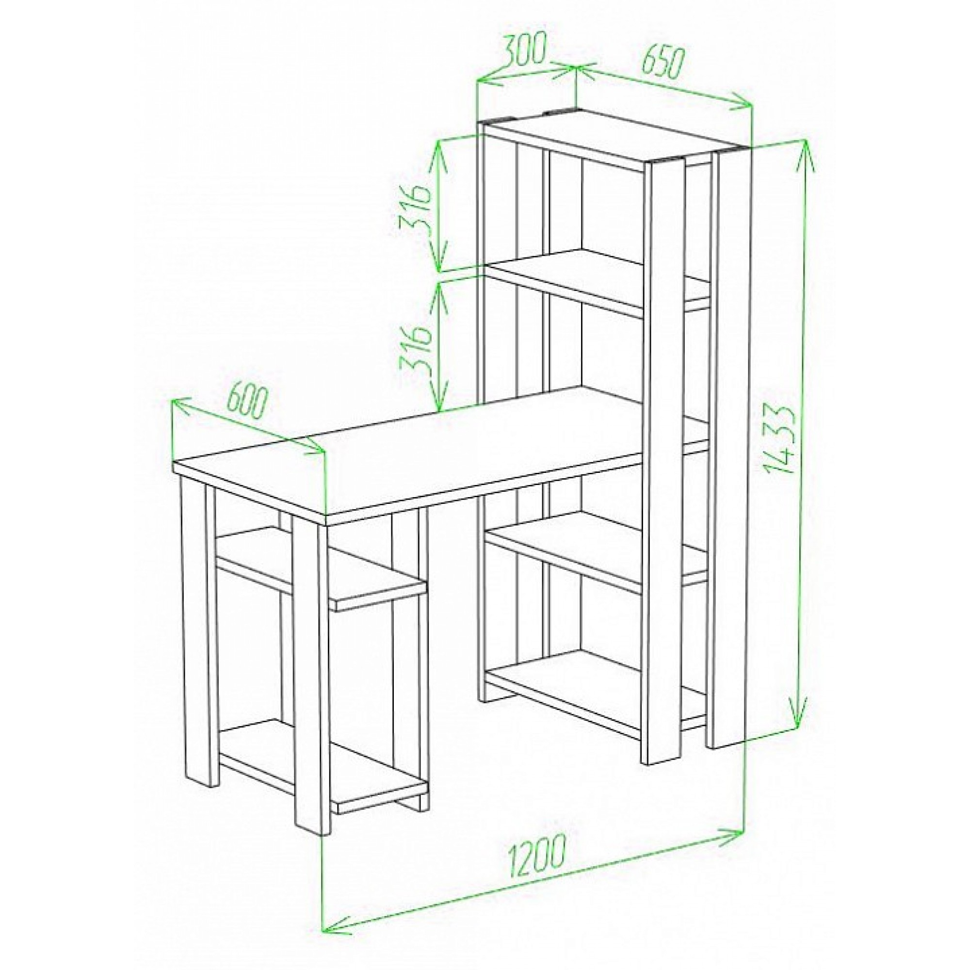 Стол компьютерный Slim СТН-145/120    MER_STN-145-120_KSH_CH